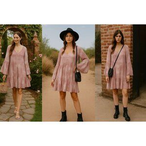 A Beautiful Soul Wn Tie-Dye Mini Dress 18/20 Cottagecore Festival Soft Grunge